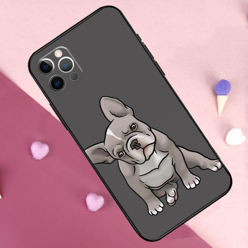 Französische Bulldogge Hund Handyhülle Für iPhone 17 Pro Max 11 14 15 16 Pro Max Plus 12 13 Mini 16e 17 Air Rückseite