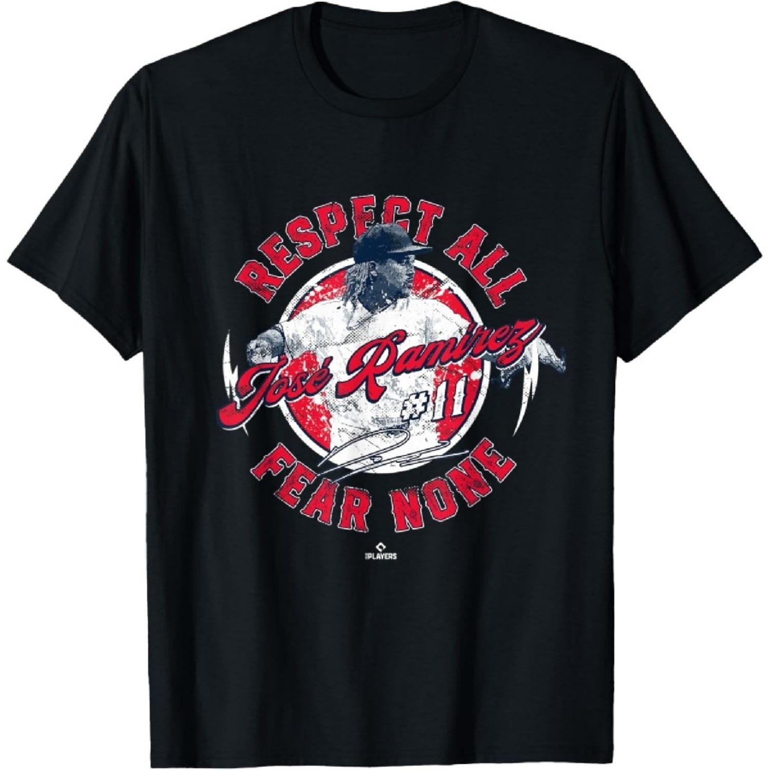 Jose Ramirez Respect All Fear None Enriquito Cleveland MLBPA T-Shirt XXXXXL чёрный