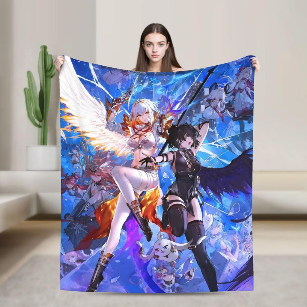 Chisa Wuthering Wave Galbrena Decke Warm Weich Flauschig Plüsch für Couch Sessel Sofa Bett Dekorative Flanell Tagesdecke Bettbezug