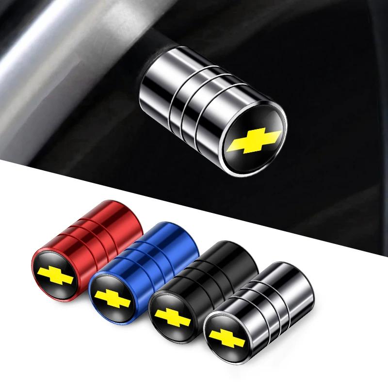 Lcnd9 4Pcs Car Logo Wheel Tire Valve Stem Caps Cover For Chevrolet Silverado Impala Malibu Equinox Cruze Camaro Cavalier Blazer