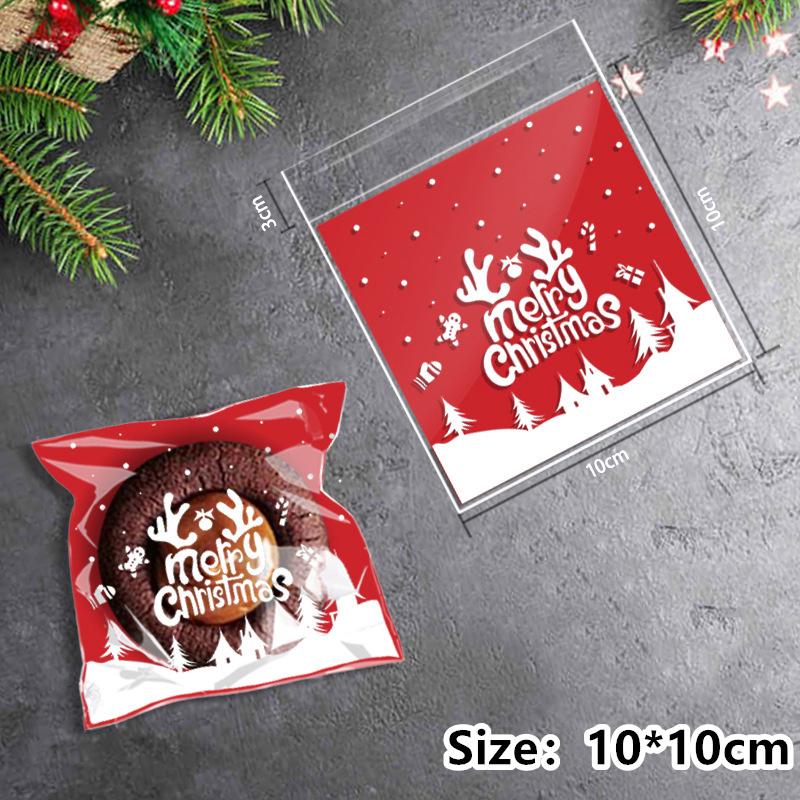 

100 шт. печенье Kerst Zakken Snoep Zelfklevende Geschenkverpakkingen, закуска для печенья Bakken Tas Nieuwjaar, вечерние рождественские леверты