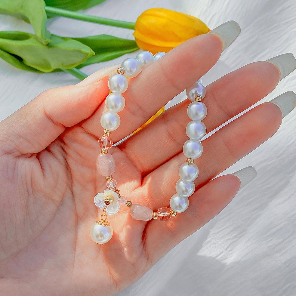 Ingemark Boho Imitation Pearl Chain Coin Pendant Bracelets Set for Women on Hand Vintage Snake Link Bangles Couple Wrist Jewelry