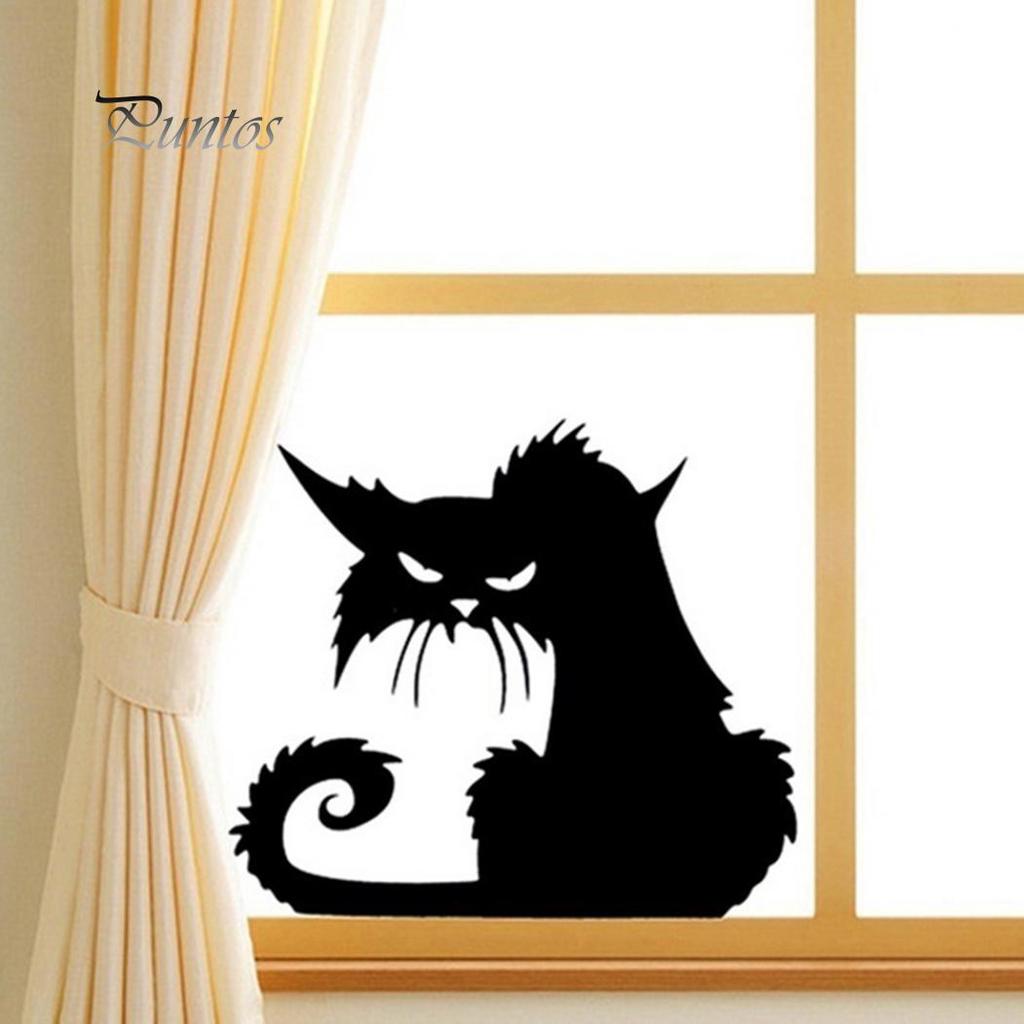 Household article Halloween Schwarze Katze Wasserdicht Wandaufkleber DIY Tür Schlafzimmer Aufkleber