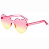 Love Heart Shape Sunglasses Women Rimless Frame Tint Clear Lens Colorful Sun Glasses Female Red Pink Yellow Shades Travel