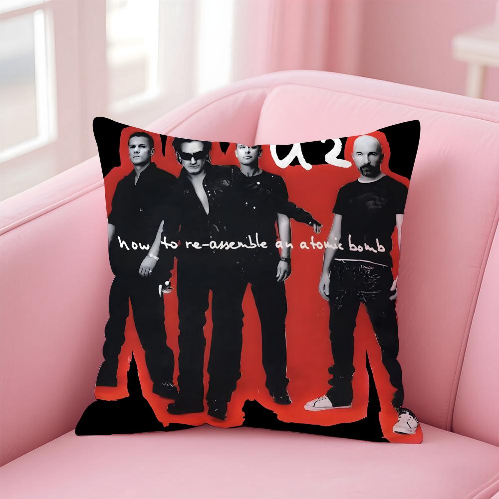 Irish rock Innovative Grandiose Provocative UU2S band Cushion Cover Pillow Case Soft Friendly Fabric  Concealed Zipper