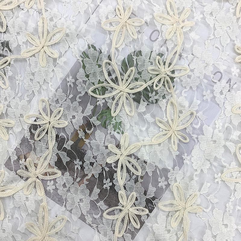 Luxury Polyester Jacquard Lace Fabric for Wedding and Evening Gowns