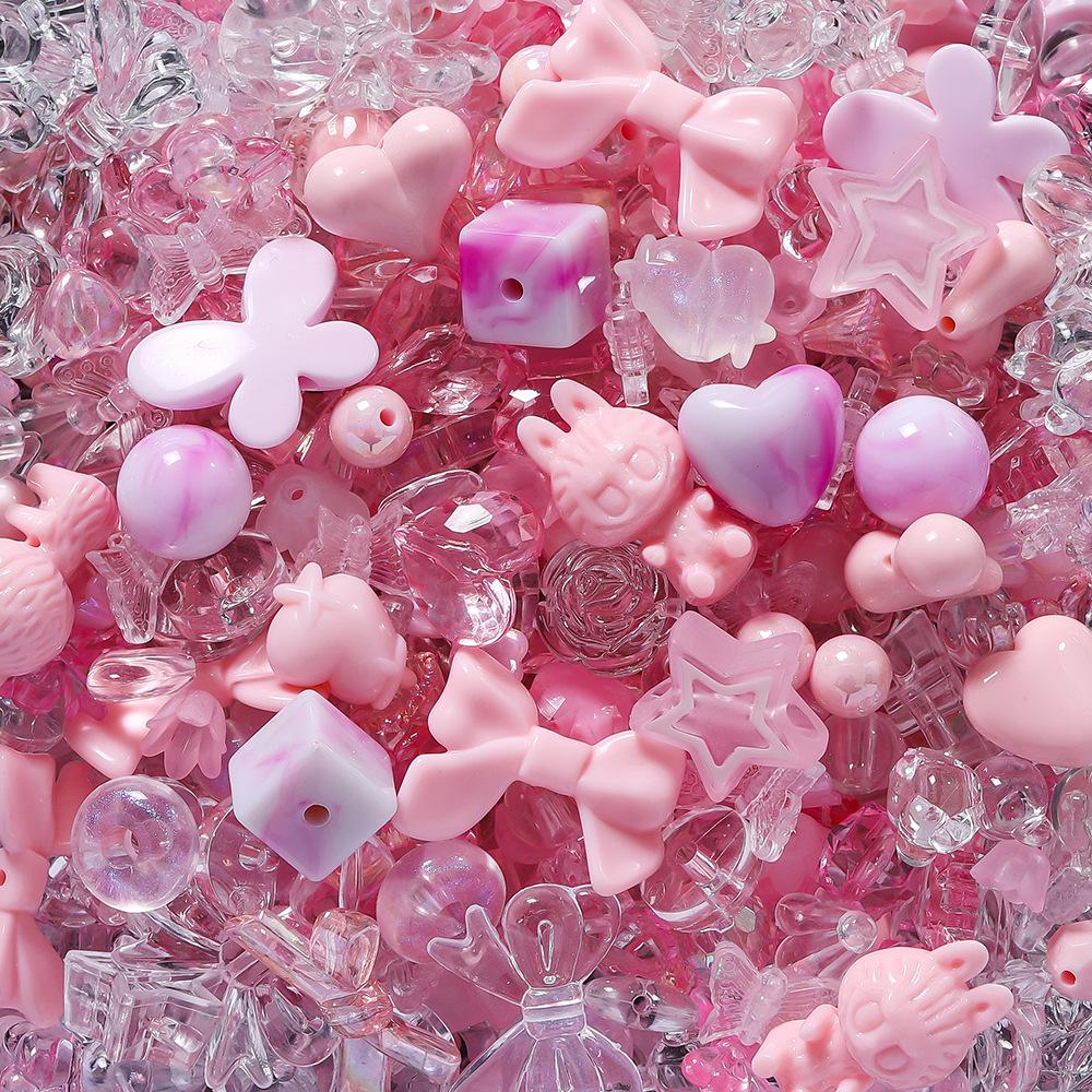 Acryl Mischperlen Set, 20g - DIY Handyketten Zubehör, Kunststoffperlen mit geradem Loch für Handarbeiten, Farbsortimentsbox