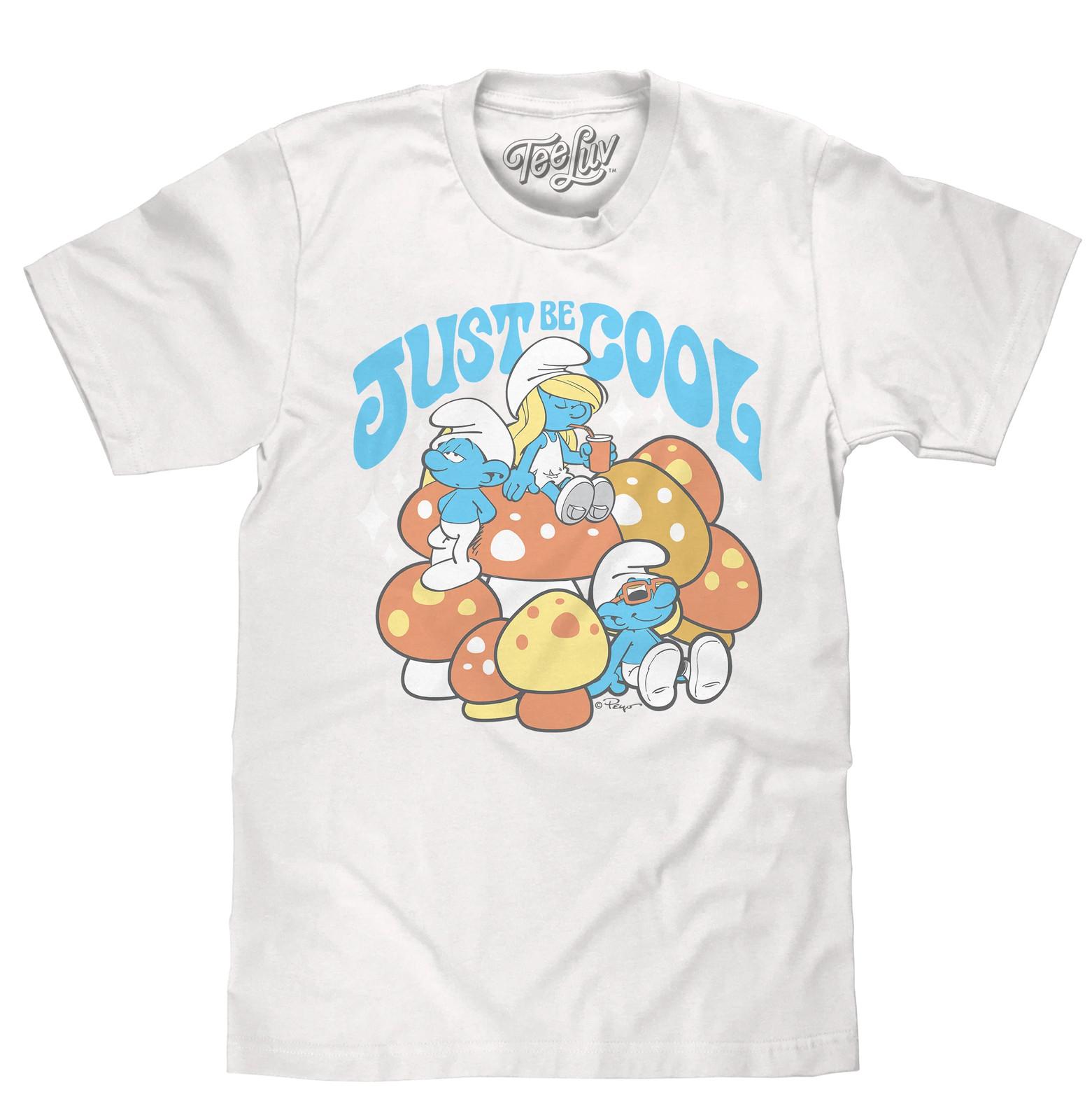 Smurfs Just Be Cool Mens T Shirt White S
