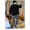 Pajamas Spring and Autumn Men's New Long Sleeve Outable Home Clothes Simple and Casual Large Set