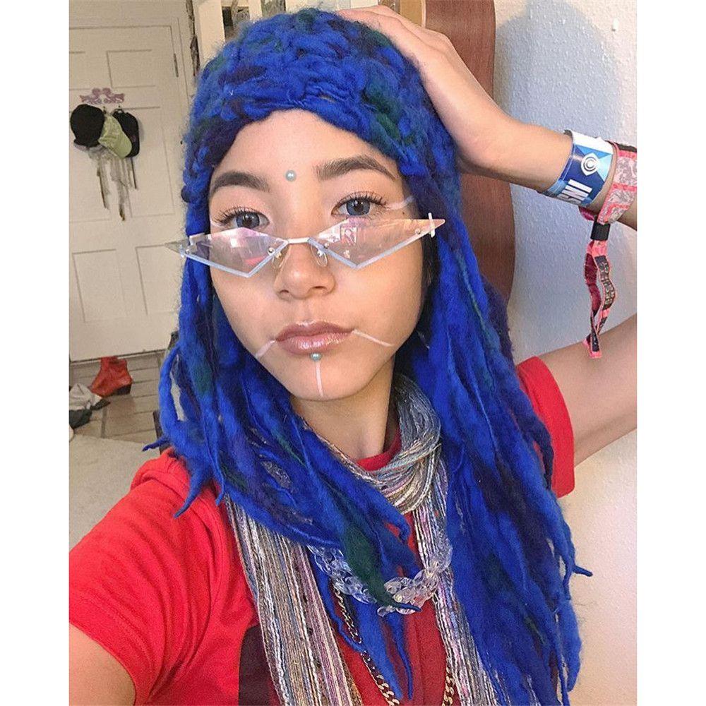 Trending Ladies Eyewear True Film Lens Fashion Women Sunglasses Diamond Shape Rimless Sun Glasses