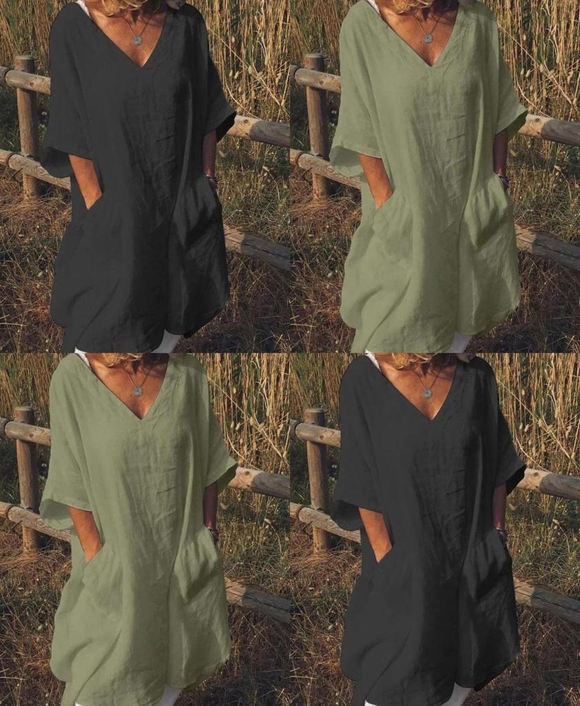 Stylish Women Long Tops Mini Dress Featuring Casual Half Sleeve Boho Design In Plus Sizes