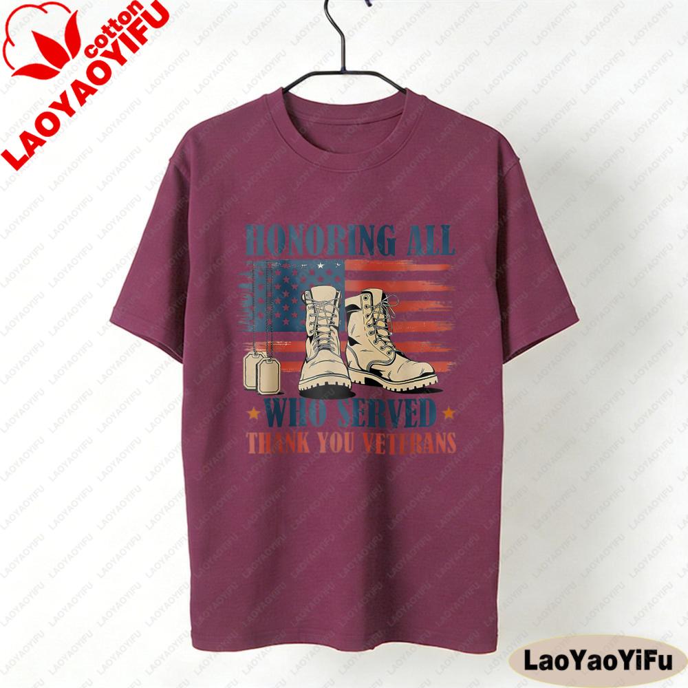 US Honoring All Who Served T Shirt Thank You Veterans Tops Veterans Day Women Fashion Clothes Ropa Mujer Oneck T Shirt