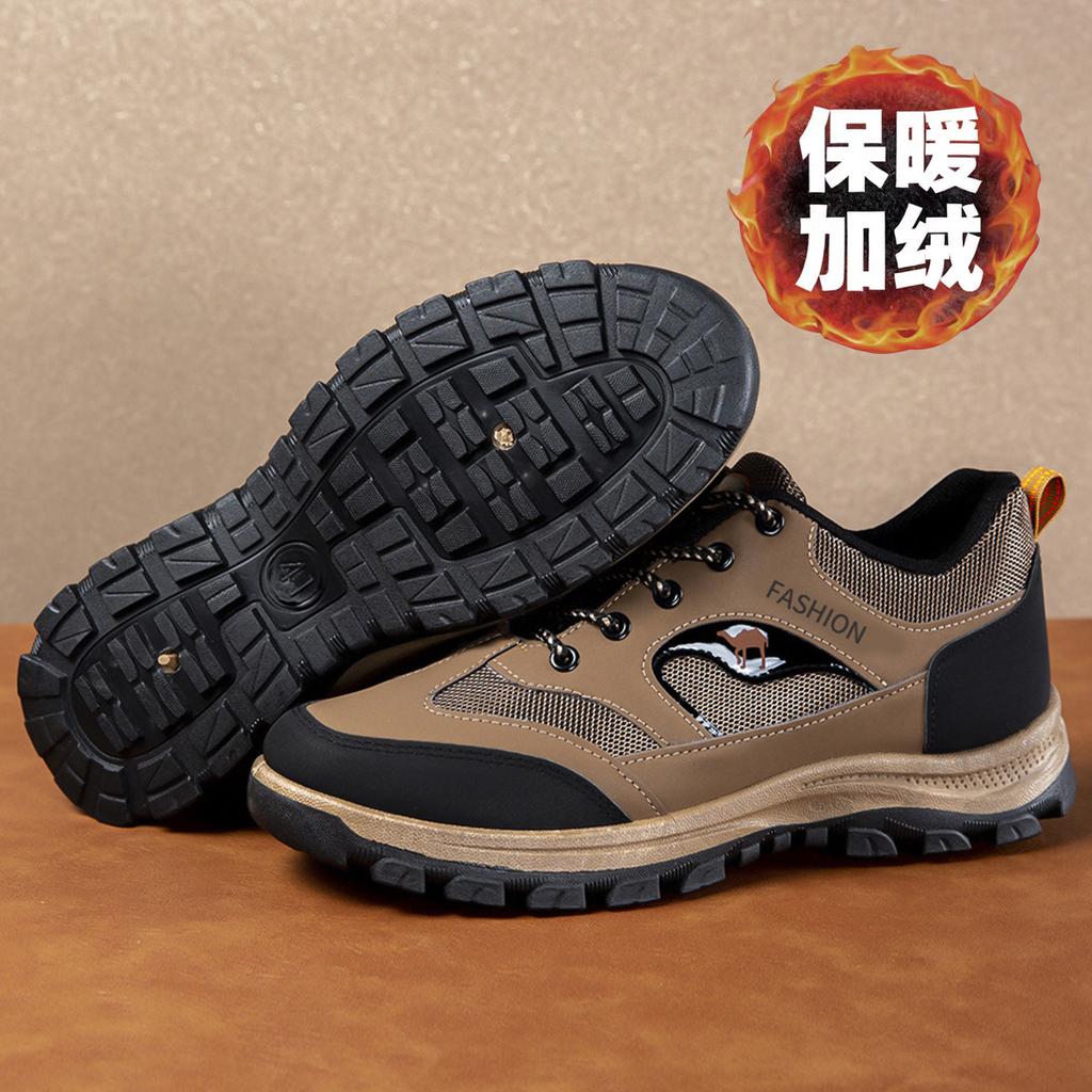 Large size four-season hiking shoes breathable sports shoes medium cotton shoes walking casual shoes