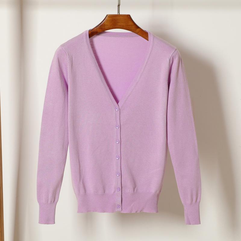 Spring Autumn Loose Outside Sweaters Cardigan Sweater Women's Short Long-sleeved Thin Coat