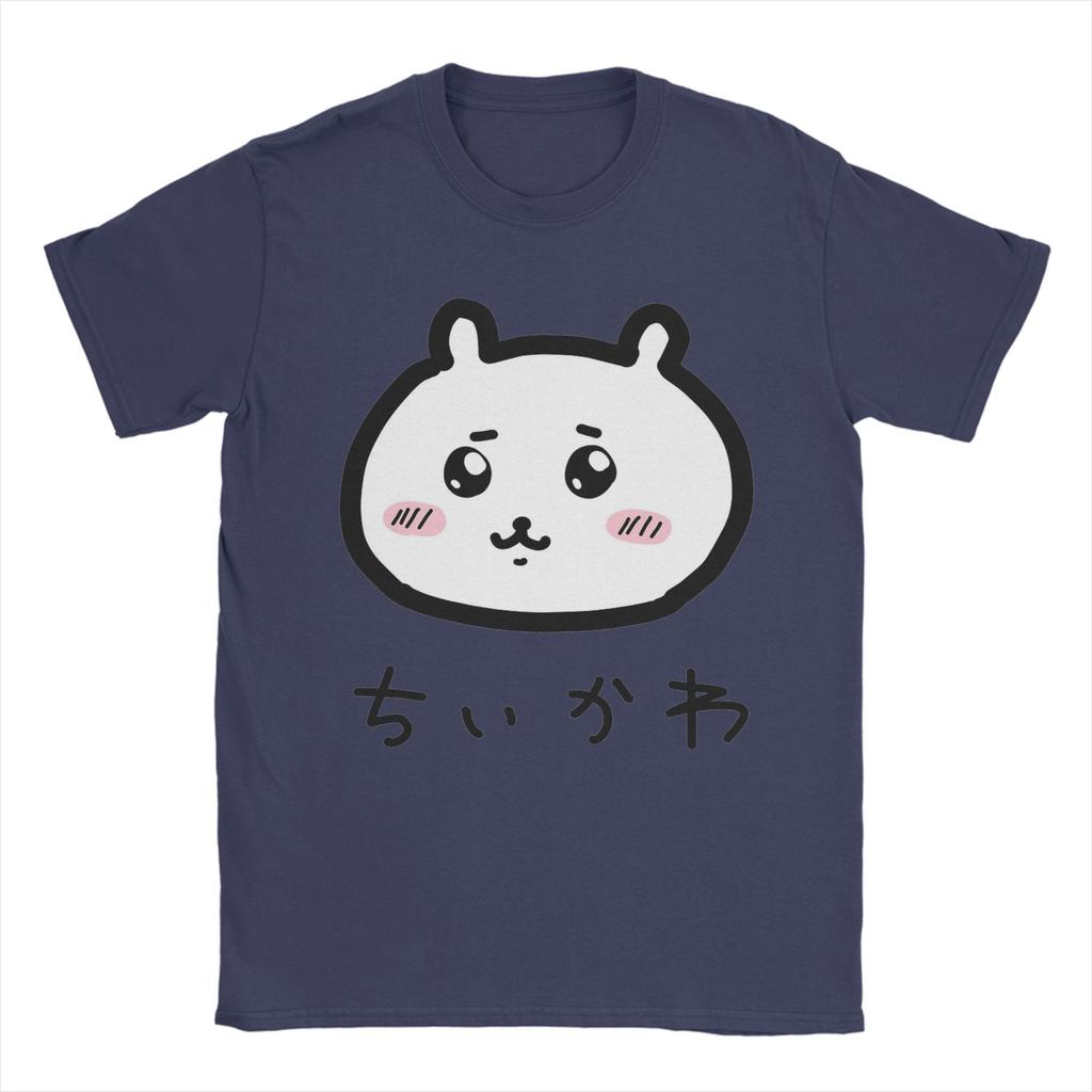 Chiikawas TShirt Men  Leisure 100 Cotton Tee Shirt Crewneck Short Sleeve T Shirt Big Size Clothing