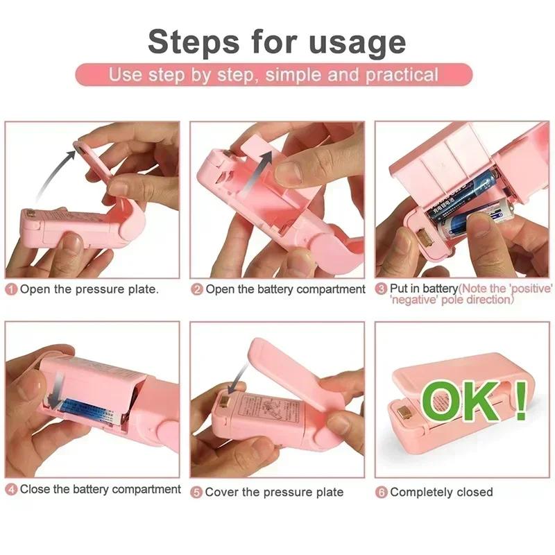 1pc Mini Heat Bag Sealing Machine Package Sealer Bags Thermal Plastic Food Bag Closure Portable Sealer Kitchen Accessories