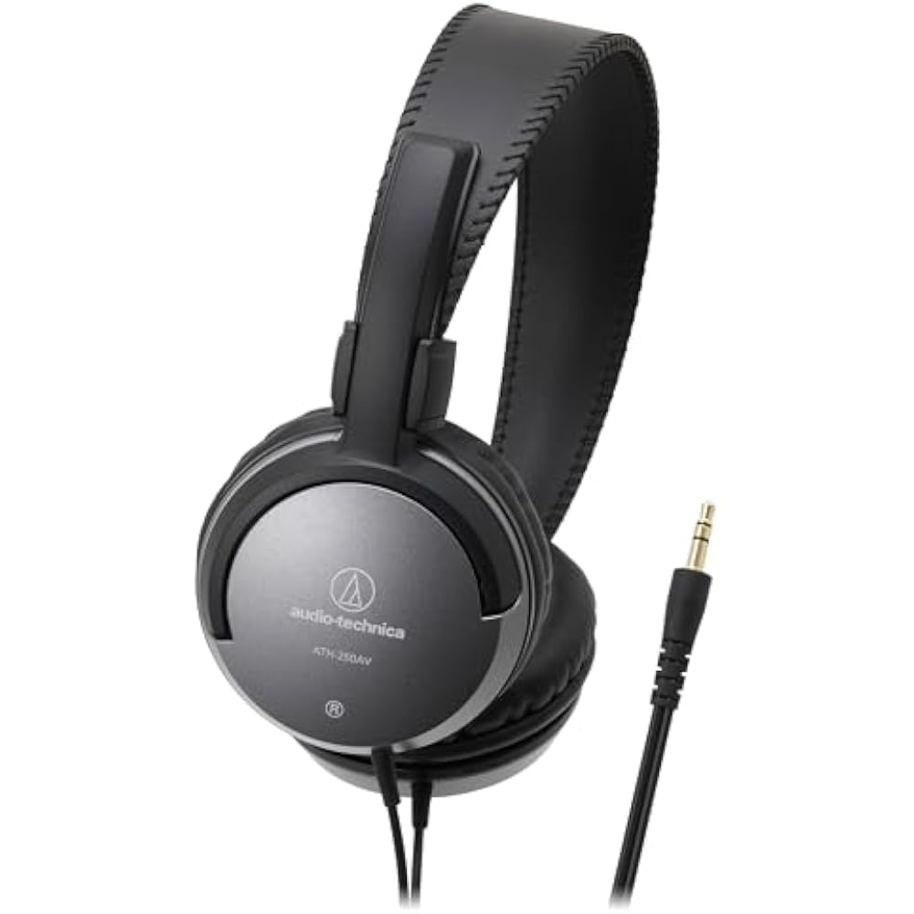 Audio-Technica ATH-250AV Headphones, Wired, for Music and Movies, Lightweight, 3.5mm Connection, ...