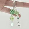 Green Color Double Four Leaf Clover CCD Camera Strap Handmade Beaded Phone Lanyard for Girls Ins Style Cute Charm Pendant