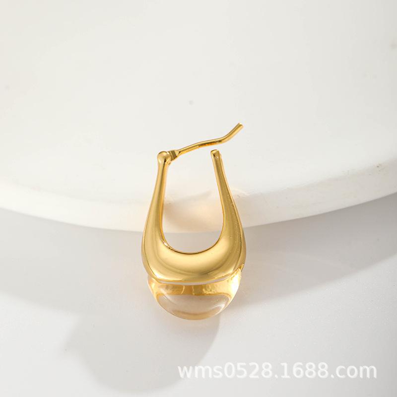 Earrings Copper-plated Real Gold Fashionable Atmosphere Retro High-end Women's Stud Earrings, Earrings