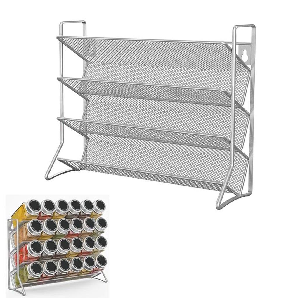 Iron Metal Seasoning Organizer Shelve For Kitchen Countertop Cupboard Pantry Spice Rack Organiser