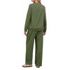 Women's Casual Round Neck Loose Fit Color Sweatshirt and Jogger Pants Set