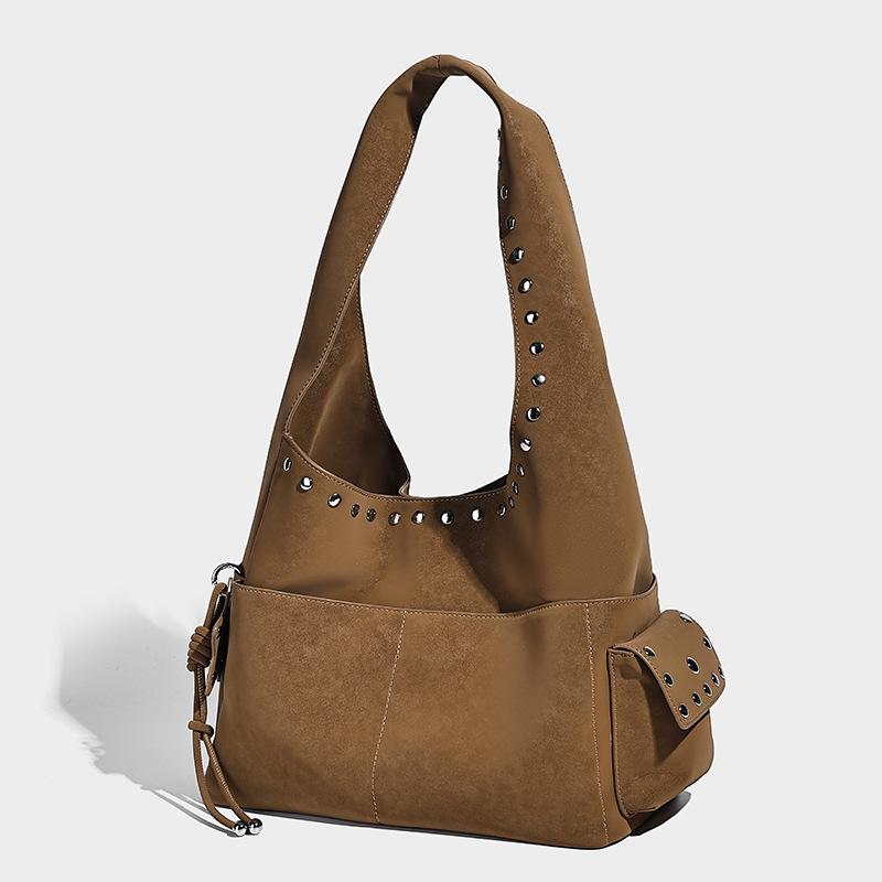 New Stylish Commuter Shoulder Bag with Niche Design, High-end Feel, Large Capacity, Vintage Handbag and Crossbody Tote Bag