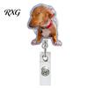 Cute Badge Reel Nurse Reel, Funny Retractable Glitter Acrylic Name Tag Holder with Bow Clip, Sparkly ID Card for Teachers Student Staffs