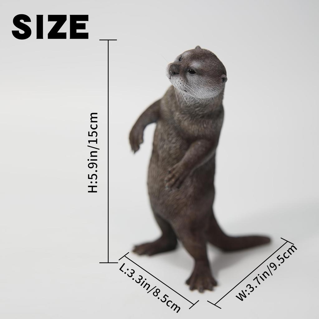JXK Otter Otter Figur Statue Miniatur Fuchs Resin Modell Schreibtischzubehör Dekoration Geburtstagsgeschenk Bemaltes Fertigprodukt
