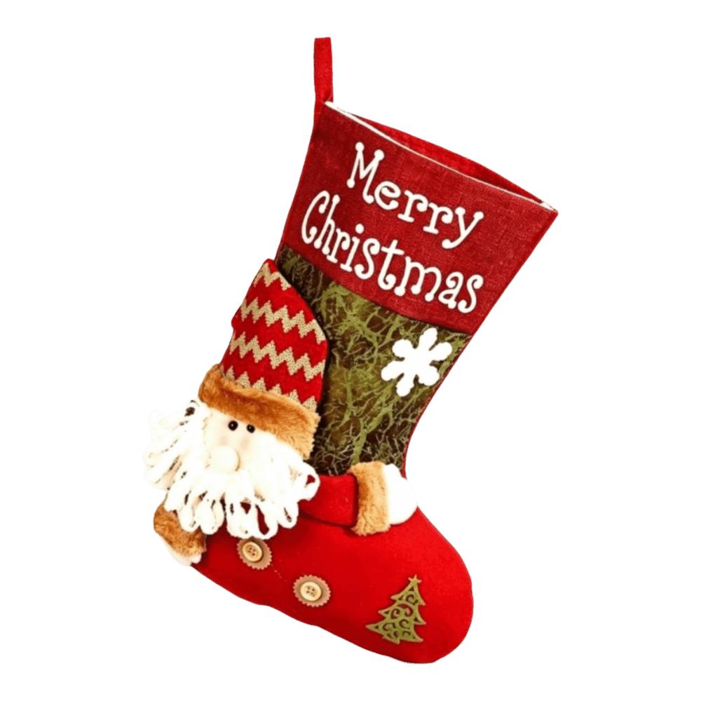 Large Capacity Christmas Stockings Elk Snowman Santa Gift Pocket Santa Claus Cartoon Plush Xmas Tree Hanging Decoration Doorway