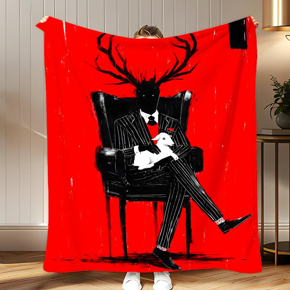 movie tv series Hannibal Throw Soft Coral Fleece Blanket 310gsm Fluffy Warm Throw for Sofa Bed Couch Bedroom Decor