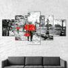 Abstract Couple Walking Painting 5 Piece Five Panel Canvas Print Picture Modern Wall Art Poster Home Decor Gift For Him For Her