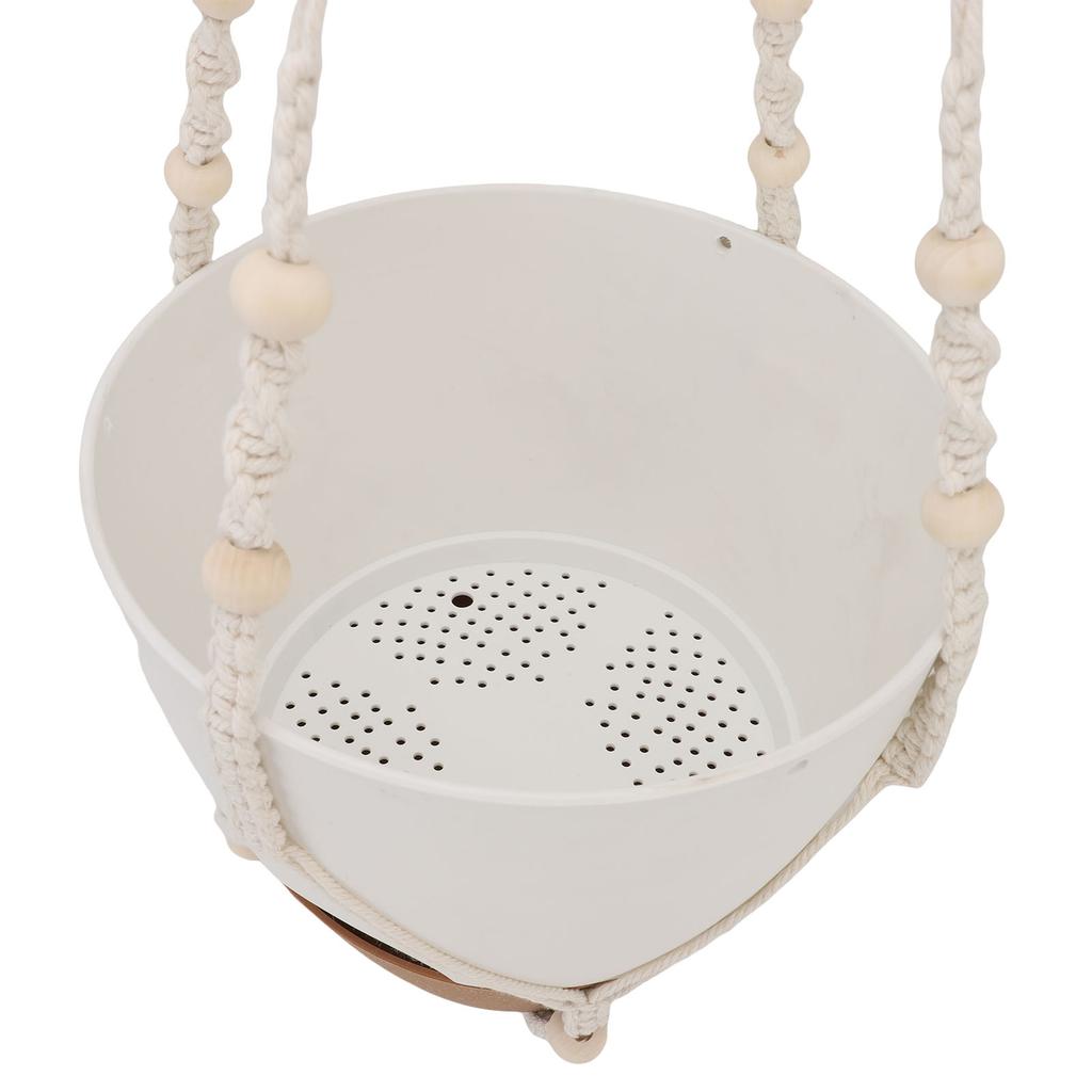 2 Pack 10 Inch Self Watering Hanging Planter Plastic Wood Hanging Flower Pot Basket with Drainage Holes for Indoor Outdoor Garden Home