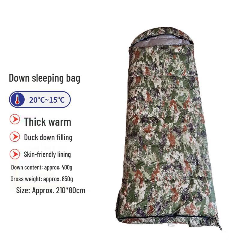 Hongda Kaisheng Duck Down Envelope Camping Sleeping Bag 400g