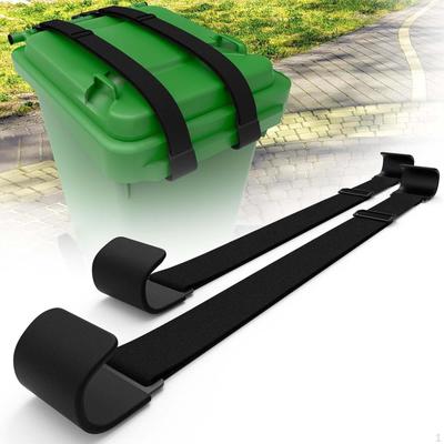 2Pcs Trash Can Lock Straps Bungee Cord Double Claw Garbage Bin Lid Prevent Cats Raccoons