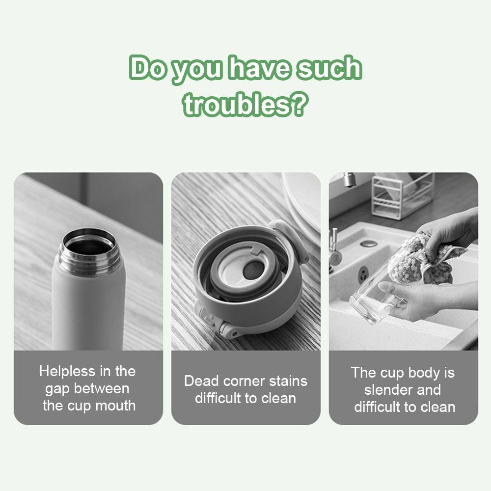 Household Long Handled Cup Washing Brush Long Handled Bottle Cleaning Sponge Cups Cleaner