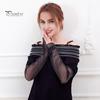 Women Sheer Mesh Arm Sleeves Long Ultra-thin Lace Fingerless Gloves UV Sun Protection Cooling Mesh Tulle Sunscreen Sleeves for Outdoors