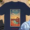 Arches National Park T Shirt Vintage Sunset Nature Retro Landscape Outdoor Adventure Clothing Parks Apparel Washed Vintage