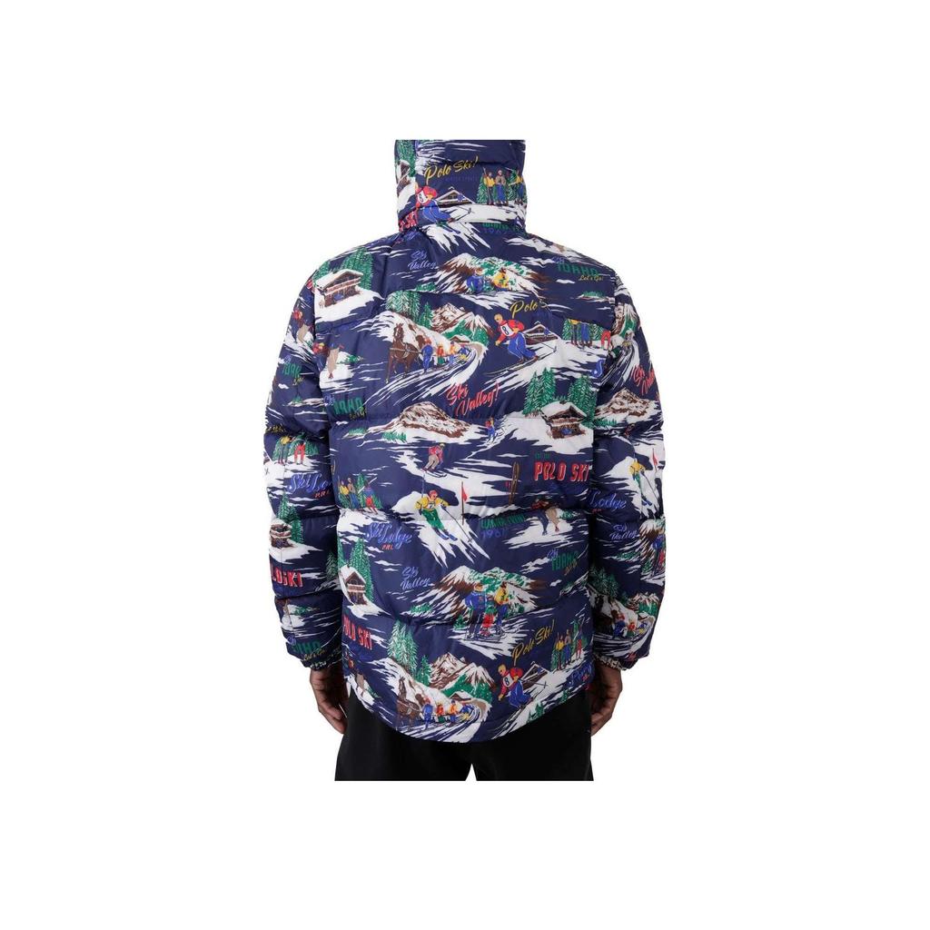 Polo Ralph Lauren Patterned Removable Hood Zippered Down Jacket Men Jackets Multicolor 710919262-001