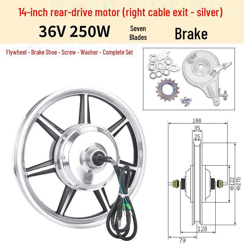 14-Zoll faltbares Elektrofahrrad mit 36V/48V 350W/400W Motor, Scheibenbremsen und Vorder-/Hinterradnabenmotor