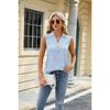 Summer New Solid Color Lapel Loose Sleeveless Tank Top for Women Amazon Cross-border European American Casual Women's Top In Stock