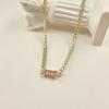 Cubic Zirconia Gold-Plated Cuban Chain Necklace - European American Fashion Statement for Women