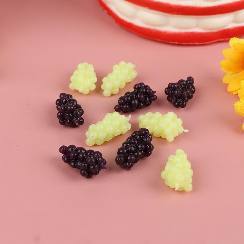 5 Stück/Set Puppenhaus Obst Traube Mini Simulierte Frucht Tpr Weiche Kleine Traube