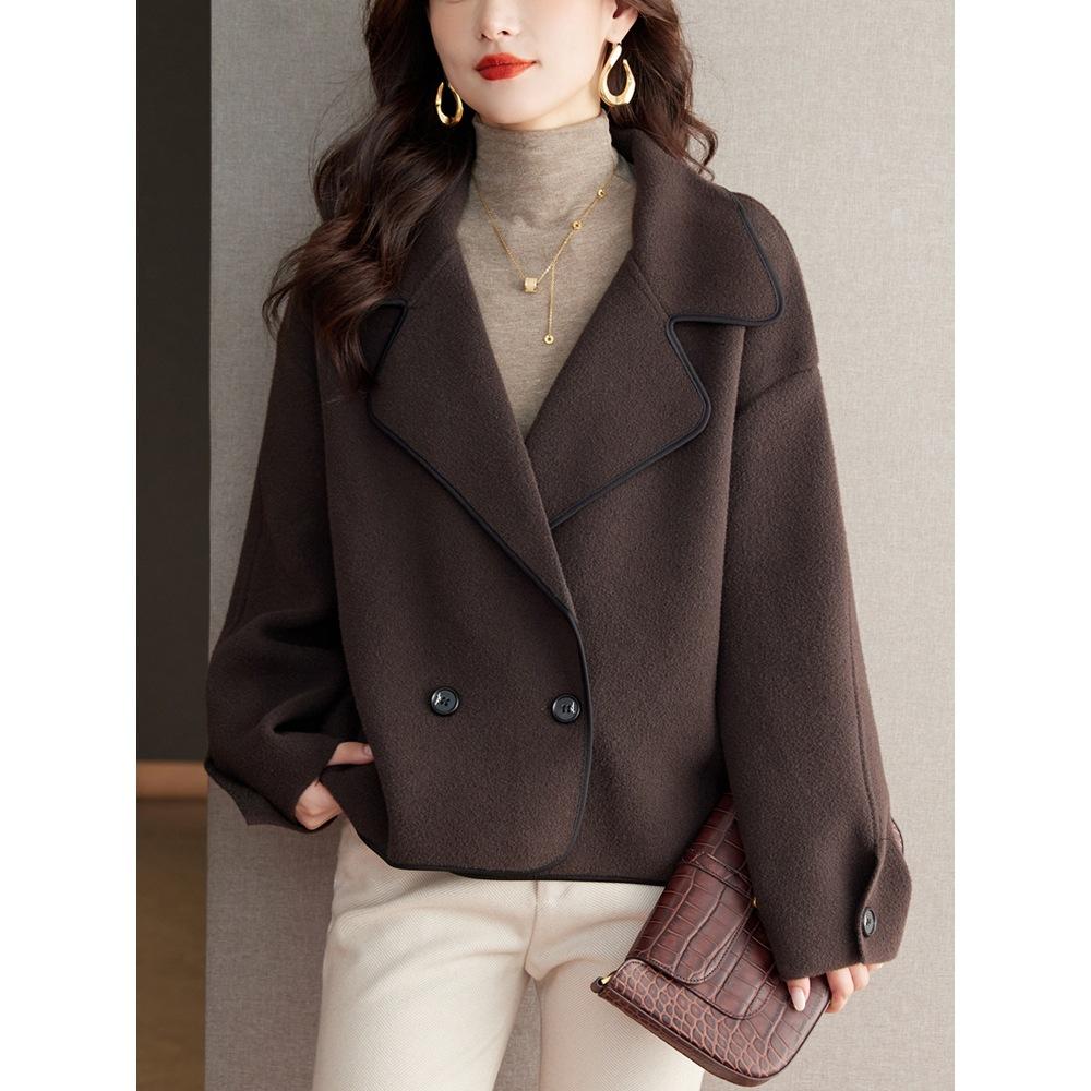 Women's Spring/Fall Elegant Knit Cardigan Loose-Fit Elegant Blazer Collar Outerwear Cardigan