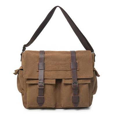 Sac en Toile Sac d'Épaule Bandoulière d'Affaires Grande Capacité Léger Couleur Contrastée Sac d'Étudiant