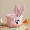 55KF Bunnies Easters Buckets with Long Plush Ear Easters Eggs Baskets Easters Party Decors Candy Bowl Easters Basket