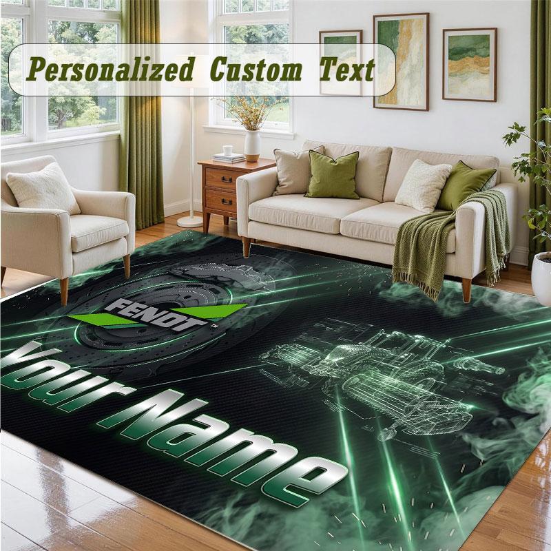 Crystal Velvet Square Rug Custom NameFendt Pattern Non Slip Home Floor Decor Rug