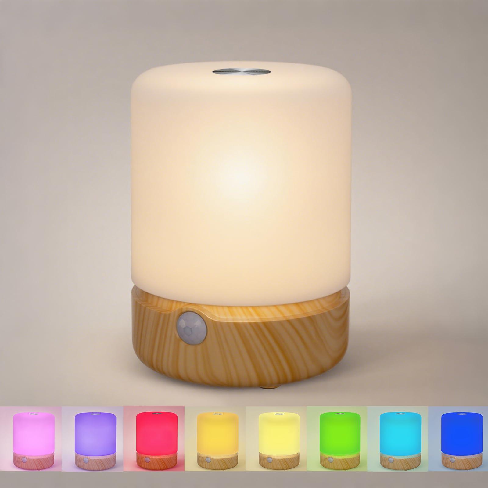 

NICE POINT Светильник с датчиком движения для использования в помещении, Перезаряжаемый, RGB с регулировкой яркости, Автоматическое выключение через 90 секунд, Сенсорная регулировка яркости, Ночник для спальни, ванной комнаты,