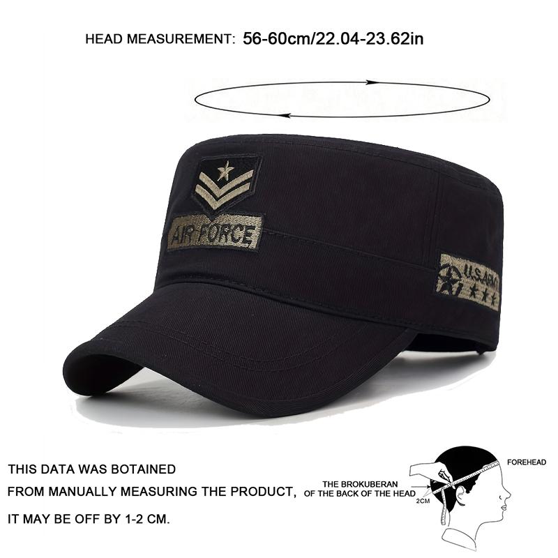 Unisex Air Force Pfeil Stickerei Flache Kappe Baseballmützen Frühling Herbst Matrosenmützen Herren Flache Kappe Kapitän Militärmützen