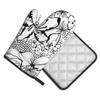 Graffiti Flowers Oven Mitts and Pot Holders Set 2 PCS Thicken Heat-Resistant Gloves and Pot Holders for Baking Cooking Grilling