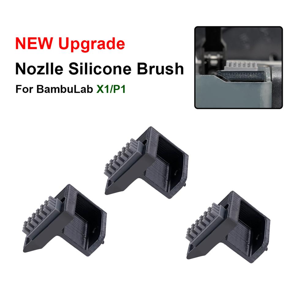 3D Printer Parts Nozzle Wiper Silicone Brush for Bambu Lab P1 P1P P1S X1 X1C Print Head Cleaner for 3D Printer Head Wiping Parts